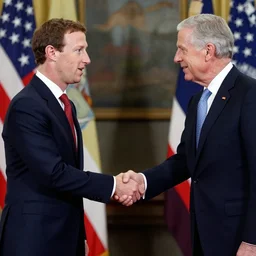 mark zuckerberg shaking hands with president george bush