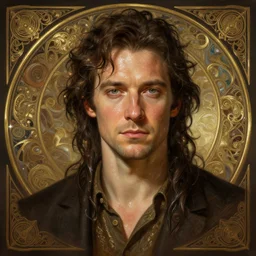 portrait of nick offerman, d & d, wet, shiny, fantasy, intricate, elegant, highly detailed, digital painting, artstation, concept art, smooth, sharp focus, illustration, art by artgerm and greg rutkowski and alphonse mucha