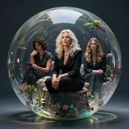 socialites trapped in malleable glass bubbles, annie liebovitz