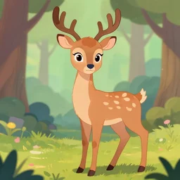 female, anthropomorphic deer, style of disney princess and zootopia