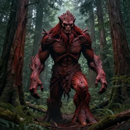 Vengeful redwood treant, deforestation, matte painting, midjourney