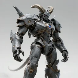 Techno-God is an ancient mechanical gray chaotic giant horned humanoid, digital art, 16k, hyperrealism, high detail, ray tracing, concept art, octane render