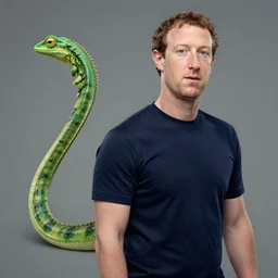 mark zuckerberg with reptile tail