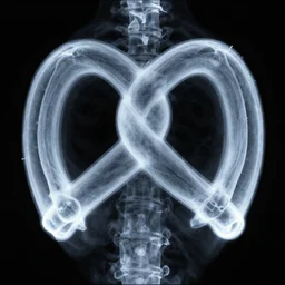 x - ray of a spine that is shaped like a pretzel, unreal engine 5, octane render, greg rutkowski, wlop, high resolution x - ray scan, artstation, 8 k, raw, unedited, 🥨