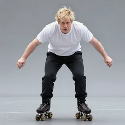 Boris Johnson on rollerblades