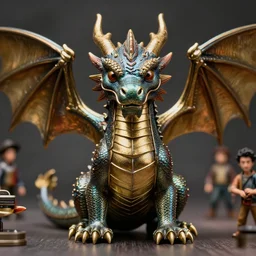 closeup portrait of a tin toy fairytale dragon, depth of field, zeiss lens, detailed, symmetrical, centered, fashion photoshoot, by nicoletta ceccoli, mark ryden, lostfish, earl nore, hyung tae, frank frazetta, breathtaking, 8 k resolution, extremely detailed, beautiful, establishing shot, artistic, hyperrealistic, octane render