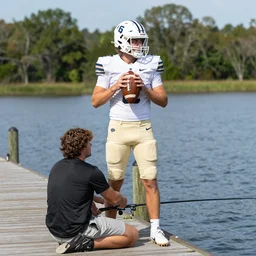 a promising college football quarterback injures himself while fishing on the bayou, on a fishing pier
