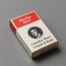 design for a vintage cigarette pack by mariko mori