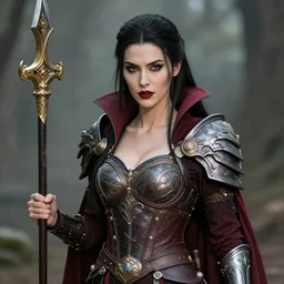 photo of a real-life beautiful female vampire warrior,  highly detailed