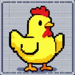 pixel art of a chicken, Sprite, pixel art, SNES, NES. No grid