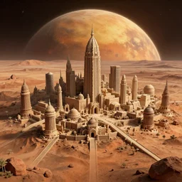 A Lost city in Mars, highly detailed digital art