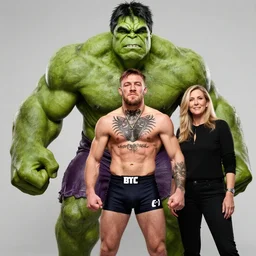 connor mcgregor dressed like the hulk, 8 k, hdr, great light, by greg rutkowski and annie leibowitz