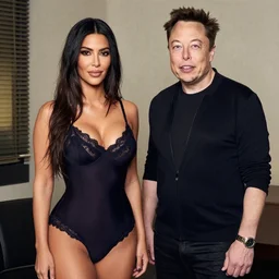 boudoir photoshoot of elon musk and courtney kardashian, high quality