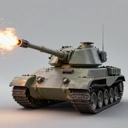 anthromorphic humanoid tank firing it's cannon Trending on artstation DeviantArt Pinterest Photorealistic HD 8k highlights and shadow detailed High Resolution