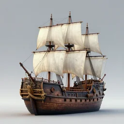 pirate ship : : 3 d model, octane render, quixel, 8 k