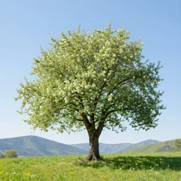 apple tree by mountain