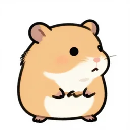 cartoon, doodle, fat round hamster, colorful, pastel, bright, simple lines, clean cut, close up, simple background, zoomed, profile picture