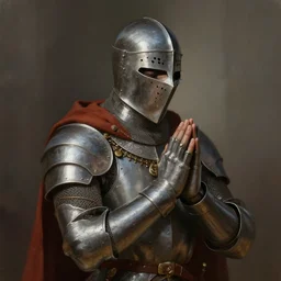 half - length portrait of a praying medieval warrior. fantasy, digital painting, hd, detailed.