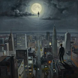 we will fly through the sky into the future and into our own post - apocalyptic virtual world. a world without money and the fear of becoming a victim of the dark. painting by william higginson, kopera, anton fedeev