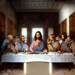 nic cage in the last supper as painted by da vinci