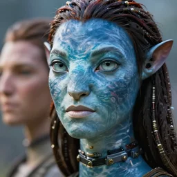 a stunning ultra detailed fantasy fine art portrait photo of a na'vi from avatar movie, by tom bagshaw, artgerm and natalie shau, 3 5 mm lens, golden ratio composition, deep depth of field, perfect eyes and face, biomechanical robot, soft lighting, artstation, 8 k