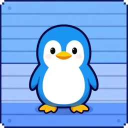 blue penguin, snes spritesheet, 32 bits