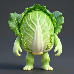 cabbage themed humanoid, symmetrical, highly detailed, digital art, sharp focus, trending on art station, anime art style