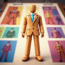 wooden suit, character sheet, colorful, contrast, depth of field, 3 d scene, render, greg rutkowski, zabrocki, karlkka, jayison devadas, trending on artstation, 8 k, ultra wide angle, zenith view, pincushion lens effect