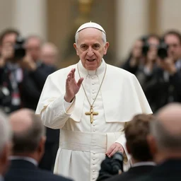 pope speak infront of people. by thomas madness.