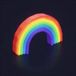 isometric RPG icon of a rainbow, ArtStation digital art, dark background