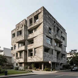 a strange brutalist house