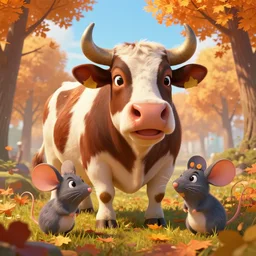 epic professional digital art of 🐄!!!!!!🐭🍁, best on artstation, cgsociety, wlop, cosmic, epic, stunning, gorgeous, much detail, much wow, masterpiece W 1024