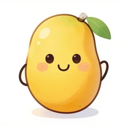 cute smiley mango, digital art
