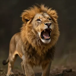 lion puppy roaring. atmospheric lighting. highly detailed matte painting by artgerm