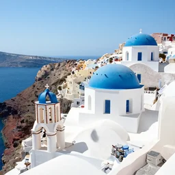 santorini greece, realistic photo