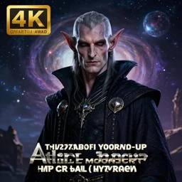 ( ( ( ( ( hyperrealist portrait of an male dark elf in wizard robes and in the background is the universe. ) ) ) ) ) by michael moorcock, fantasy, photorealistic, octane render, unreal engine, dynamic lighting, bet face, handsome drow, beautiful, perfect factions, perfect drow, trending on artstation, poster, volumetric lighting, very detailed faces, 4 k, award winning