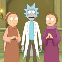 rick and morty as religious jews, digital illustration, in the style of mandy jurgens