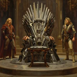a film still from the throne room scene of'the return of the jedi'in the style of lord frederick leighton, frank dicksee, john collier, oil on canvas, 4 k resolution