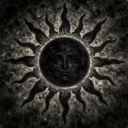 occult diagram of the black sun, in the style of gustav moreau, goward, wayne barlowe,  Gaston Bussiere and roberto ferri, composition by austin osman spare
