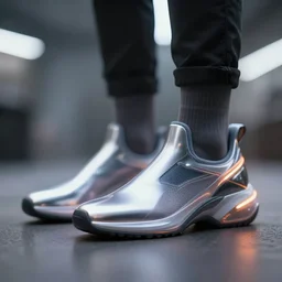 high quality photo of futuristic shoes , photography 4k, f1.8 anamorphic, bokeh, 4k, Canon, Nikon