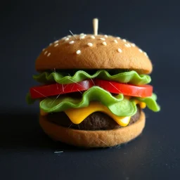 a needle felted burger needle felting art.
