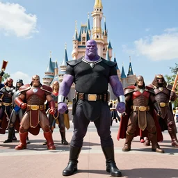 Darkseid and his army of parademons invading Disney World
