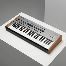 dezeen showroom , minimalissimo, archdaily, ignant, teenage engineering moad, mother of all decks, product design concept, top down view of product shot of moog melotron synthesizer made by jony ives , dieter rams, 8k, high detailed photo