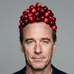 portrait of bryan cranston face with cranberries on his head, cranberry statue, studio light, bloom, detailed face, magazine, press, photo, steve mccurry, david lazar, canon, nikon, focus