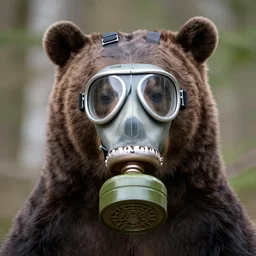 bear in a gas mask