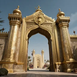 the gate to the eternal kingdom of oil, fantasy, digital art, hd, detailed.
