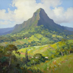 a beautiful landscape of Reunion Island painting by RHADS,trending on artstation