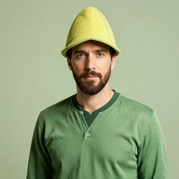 portrait of a green jean - luc picard, avocado texture, avocado hat