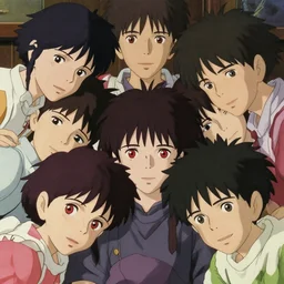 a film still portrait of a sleepover party, red eyes, finely detailed features, closeup at the faces, perfect art, in a 1 9 5 0's bedroom, gapmoe yandere grimdark, trending on pixiv fanbox, painted by greg rutkowski makoto shinkai takashi takeuchi studio ghibli, akihiko yoshida,