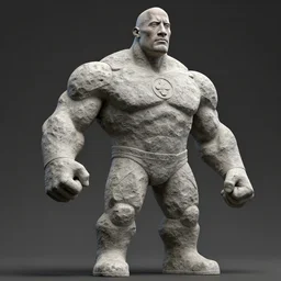 dwayne johnson is a boulder rock made of stone, the thing for fantastic 4, octane render, 8 k cinematic still, highly detailed, sculpted in zbrush, textured in substance, featured on artstation